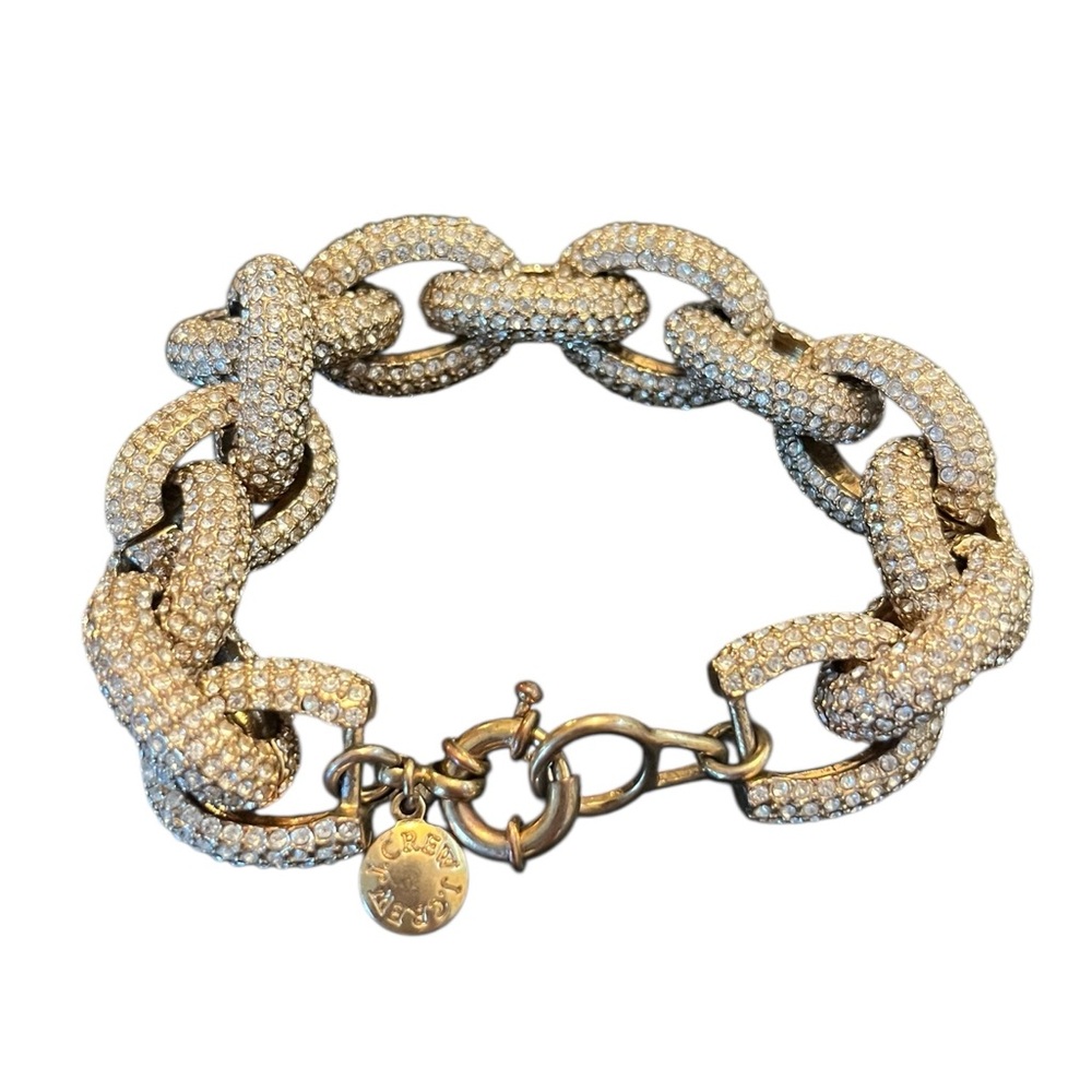 J. Crew Gold Pave Crystal Link Bracelet
